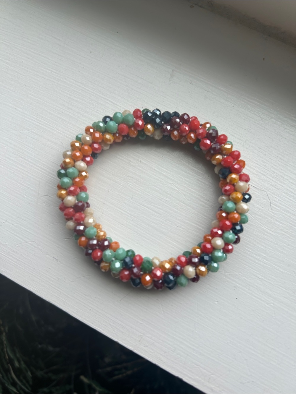 Handmade Bohemian Elastic Glass Bead Bracelet - Multi-Color Stretchable - Picture 9 of 10